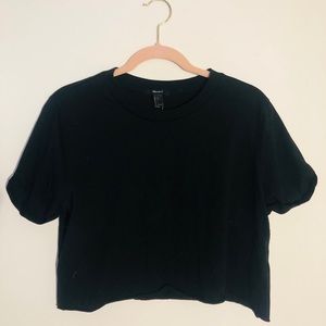 Basic Black Crop Top Tee